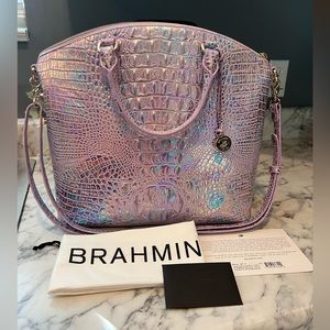 Brahmin Large Duxbury Satchel in Violet Wonderland Melbourne